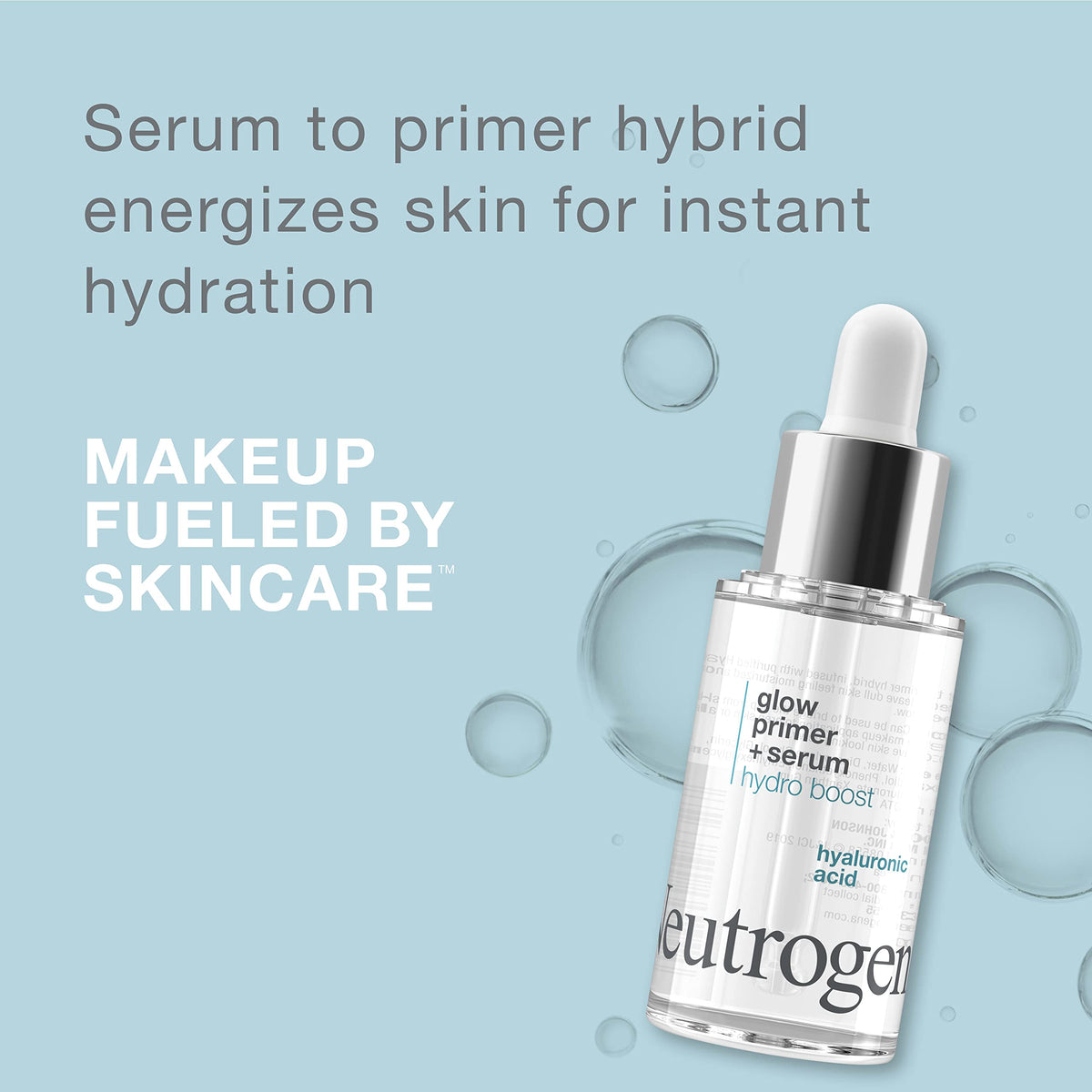 Neutrogena dropper dispensing serum-to-primer for precise, no-waste application