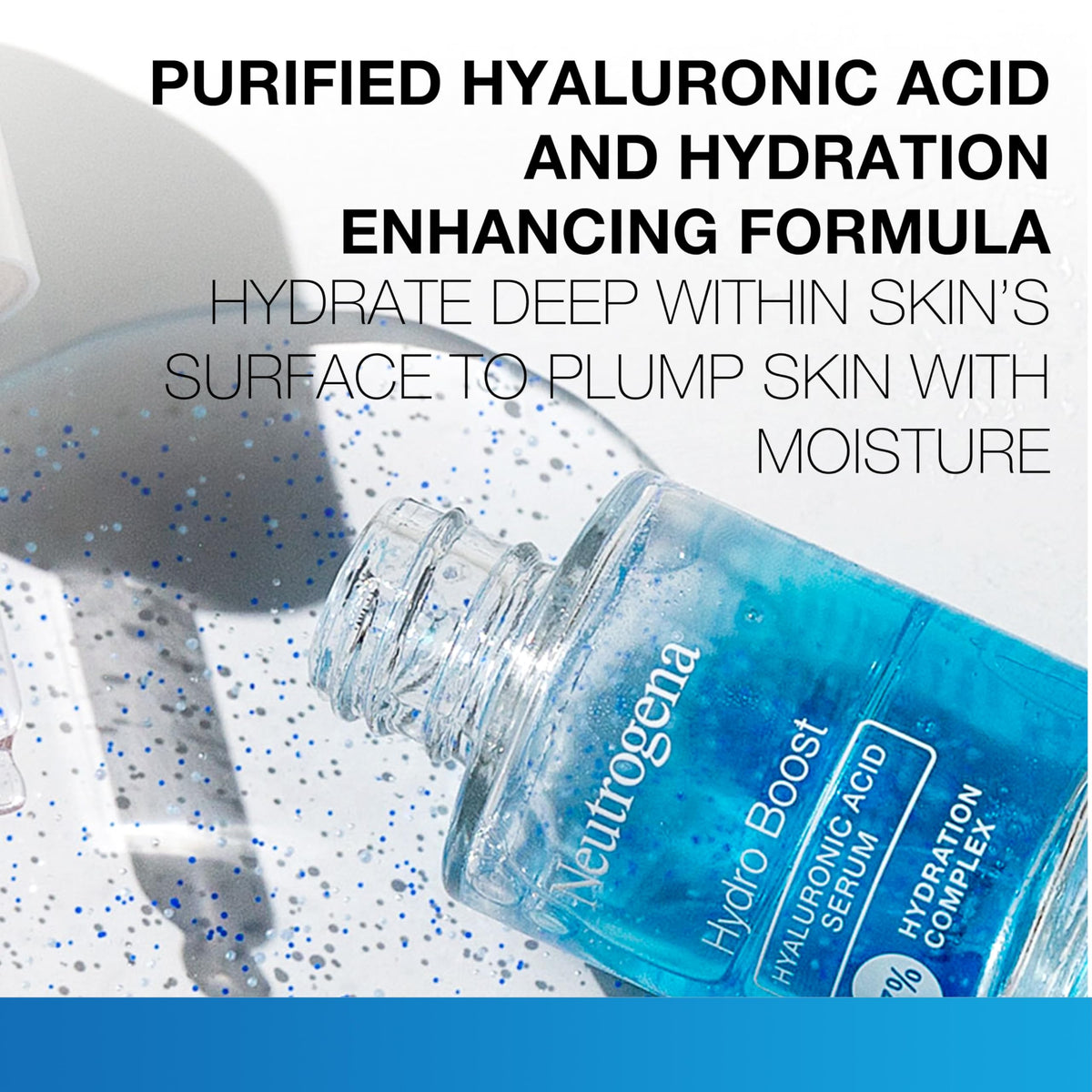 Neutrogena dropper dispensing clear serum to demonstrate precise application and control
