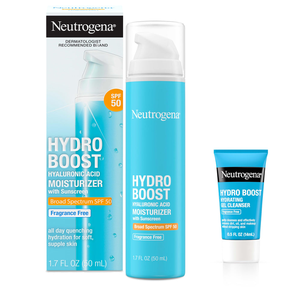 Neutrogena front packaging showing SPF 50 and hydrating benefit