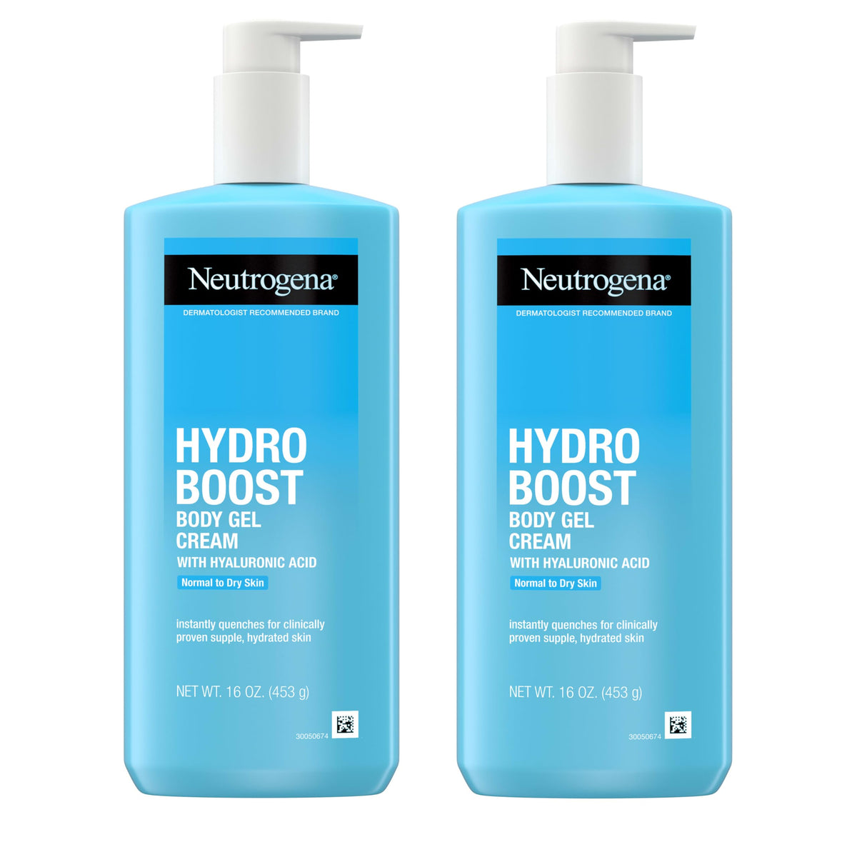 Neutrogena Hydro Boost front packaging showing 16 oz bottle and benefits
