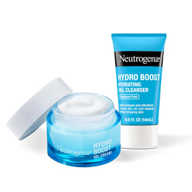 Neutrogena front packaging showing moisturizer and travel cleanser for daily hydration