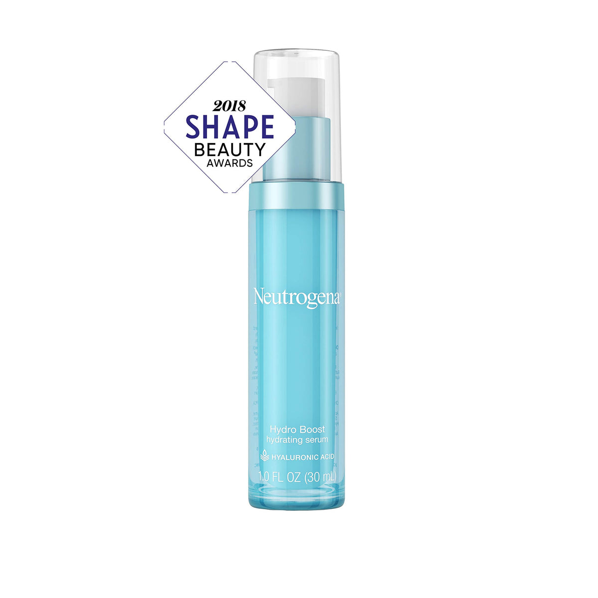 Neutrogena label and ingredients panel highlighting hyaluronic acid benefit