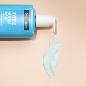 Neutrogena Hydro Boost open cap with gel-cream texture demonstrating quick absorption