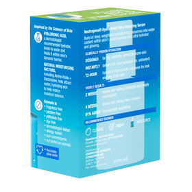 Neutrogena recyclable packaging detail emphasizing eco-friendly glass bottle benefit