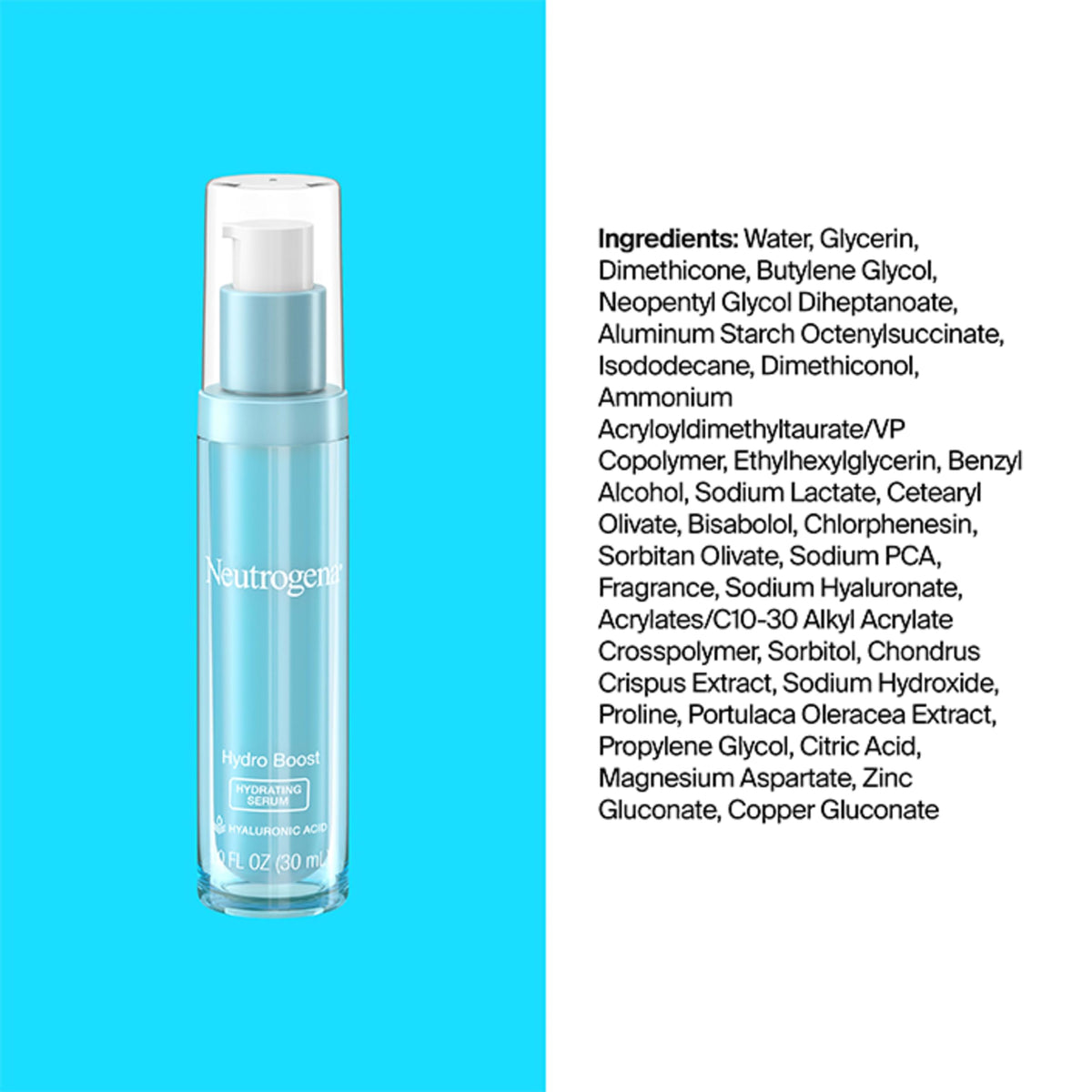 Neutrogena serum inside travel pouch for on-the-go moisture support