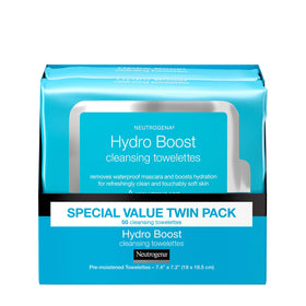 Neutrogena Hydro Boost front packaging showing twin 25-count tubs and branding for convenient supply