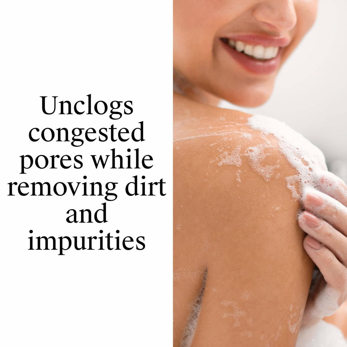 Neutrogena in-shower use on back showing treatment for body breakouts