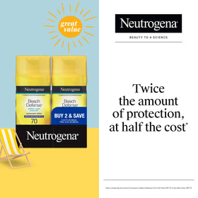Neutrogena applied to face showing lightweight feel and easy application benefit