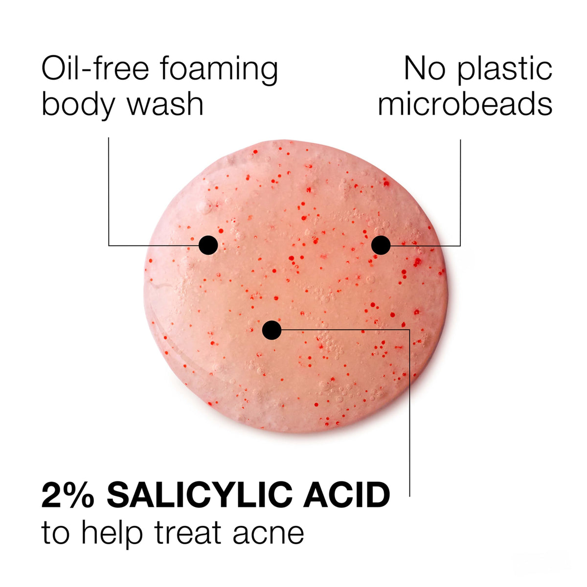 Neutrogena ingredient label highlighting salicylic acid benefit for pores