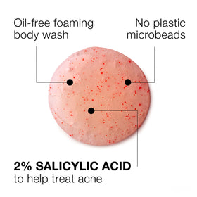 Neutrogena ingredient label highlighting salicylic acid benefit for pores