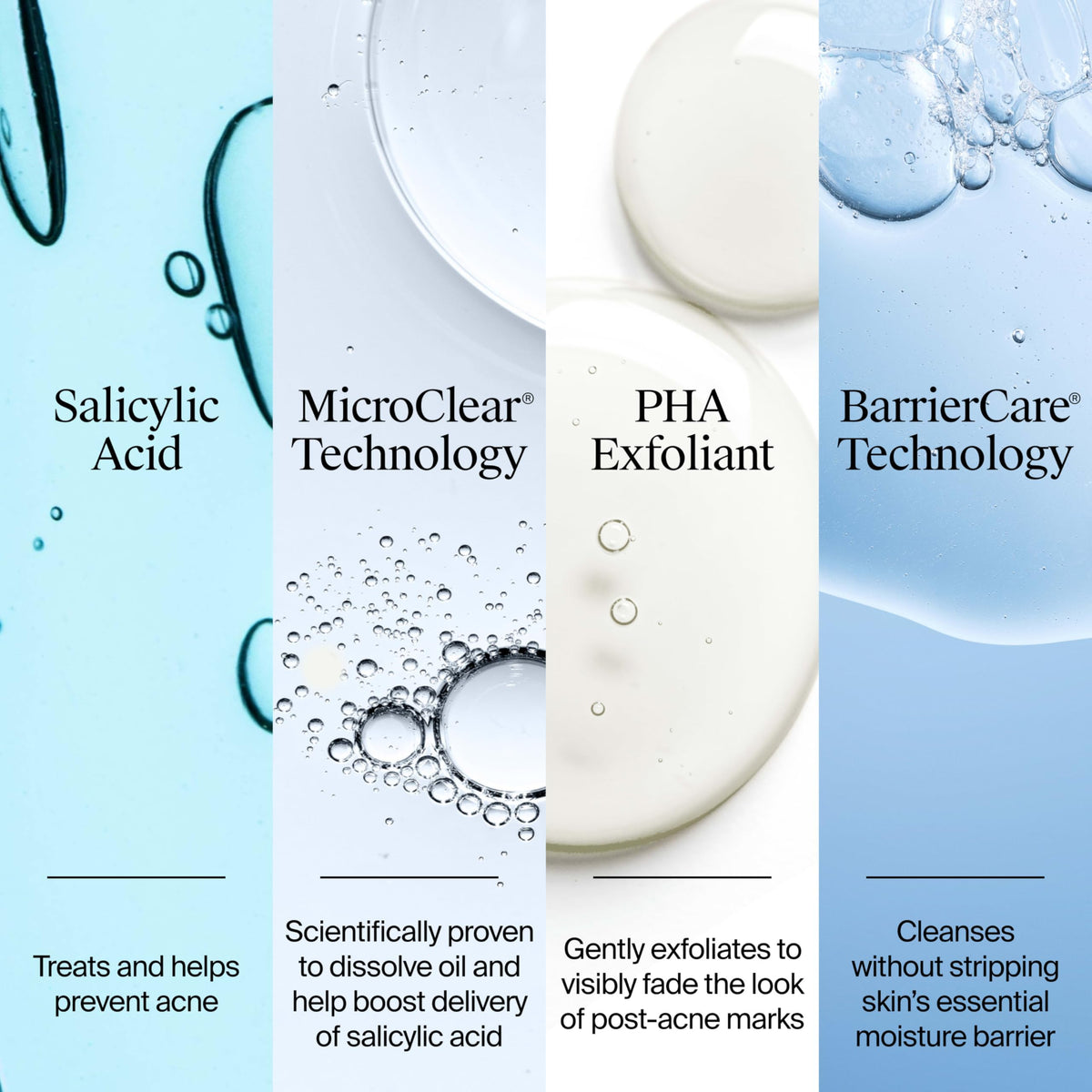 Neutrogena ingredient label close-up highlighting active acids
