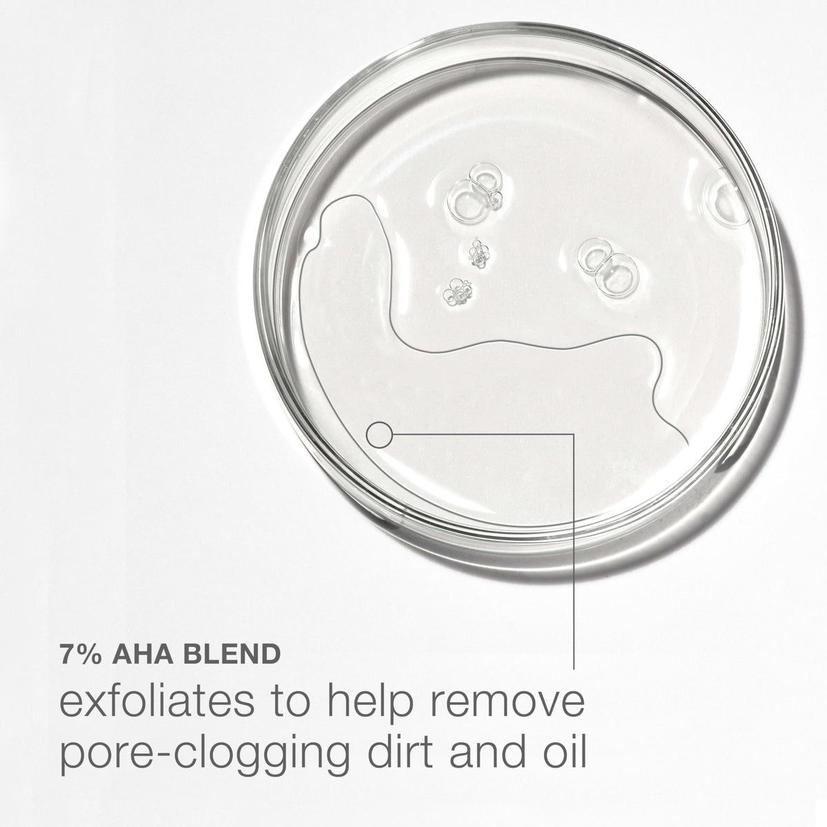 Neutrogena ingredient list graphic showing AHA blend and Pro‑Vitamin B5 benefit