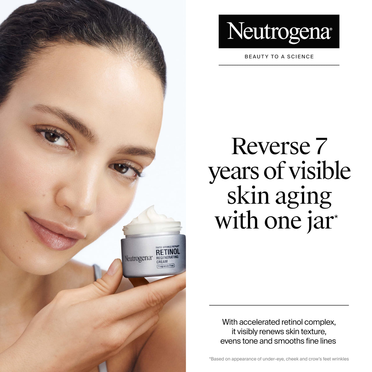 Neutrogena jar open revealing cream texture and benefit of easy application