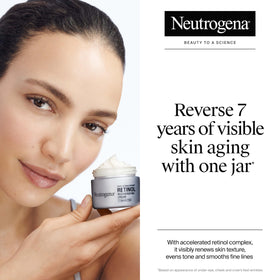 Neutrogena jar open revealing cream texture and benefit of easy application