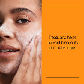 Neutrogena label closeup highlighting 2% salicylic acid for clearer pores