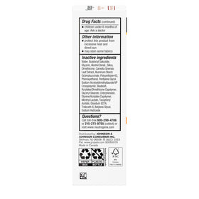 Neutrogena close-up of label listing SPF, Helioplex, and fragrance-free benefits