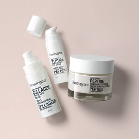 Neutrogena bottle on bathroom shelf styled in routine for everyday convenience