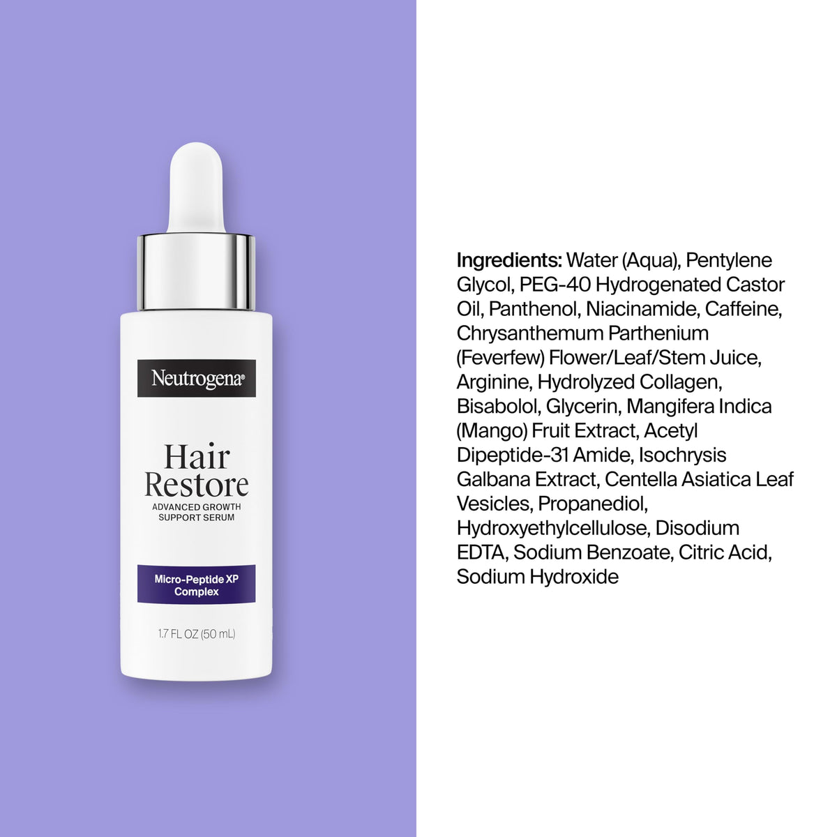 Neutrogena massaging serum into roots to improve scalp absorption and coverage