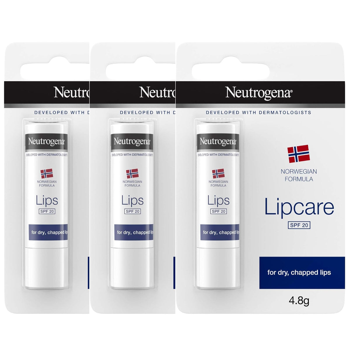 Neutrogena lipcare stick front packaging showing portable SPF and moisturizing benefits