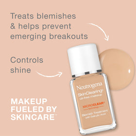 Neutrogena bottle dispensing droplet showing easy application and control