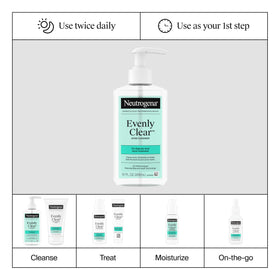 Neutrogena open bottle pouring foam to illustrate lightweight lather