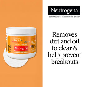 neutrogena close-up of open tub with stacked pads for quick access
