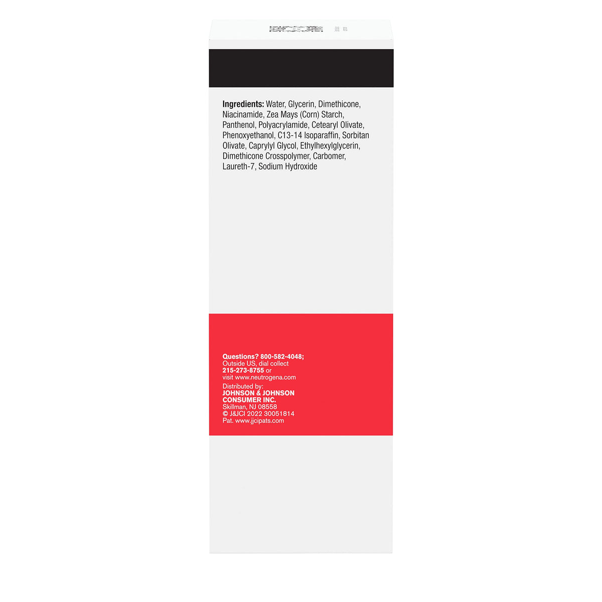 Neutrogena packaging detail focusing on ingredients and recyclable info