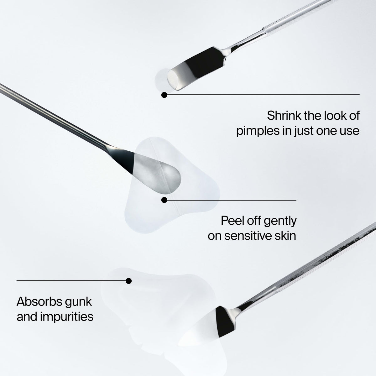 Neutrogena patch turning white as it absorbs fluid showing visible action