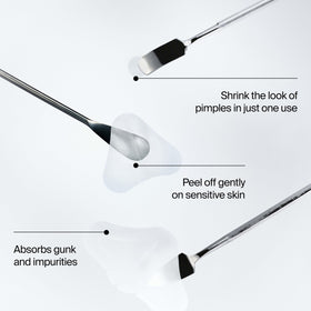 Neutrogena patch turning white as it absorbs fluid showing visible action
