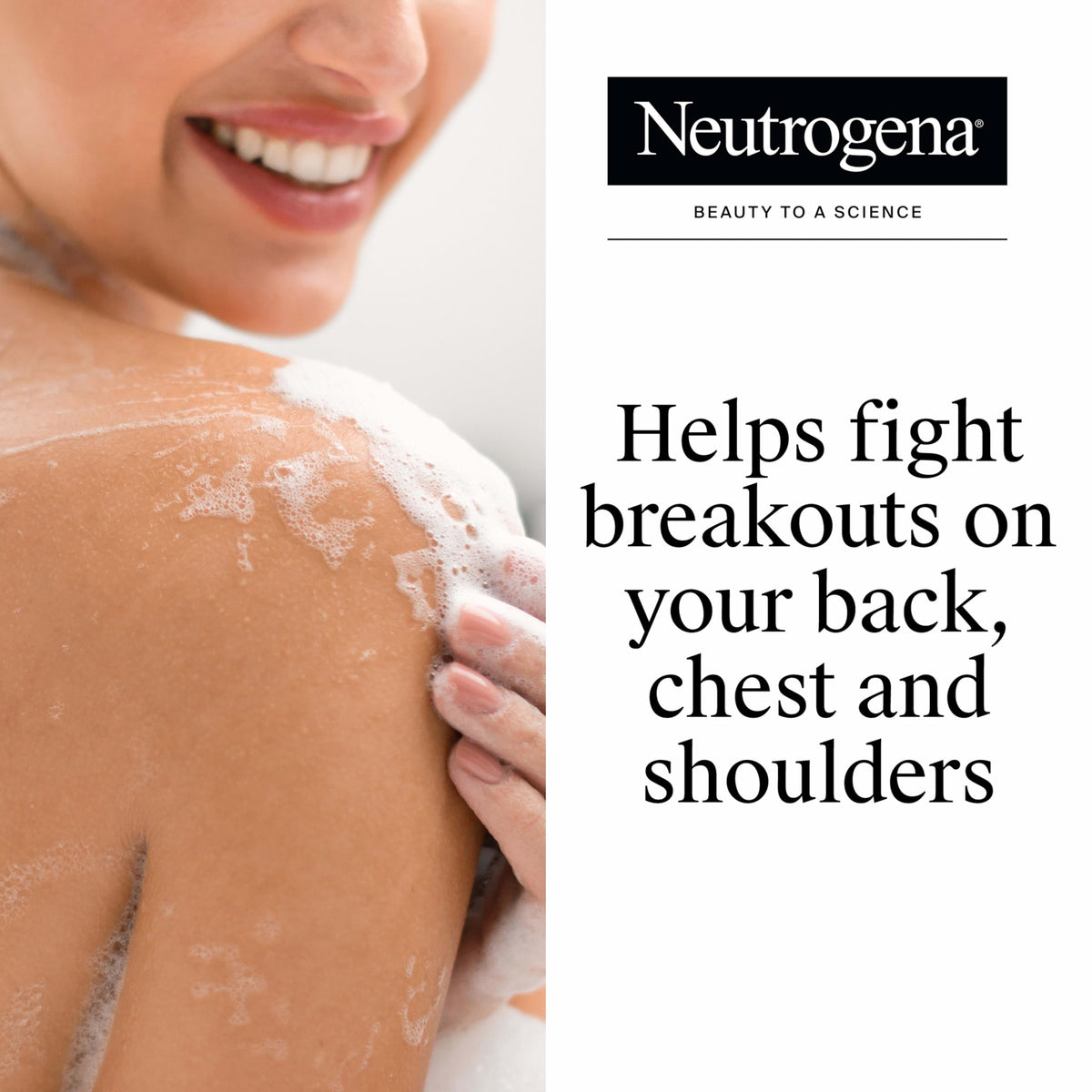 Neutrogena pump and label close-up highlighting active ingredients