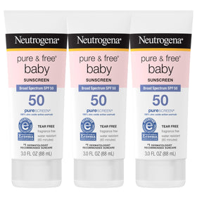 Neutrogena front packaging showing SPF 50 and baby sunscreen benefit
