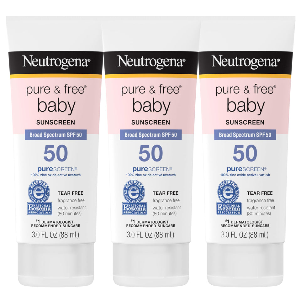 Neutrogena front packaging showing SPF 50 and baby sunscreen benefit