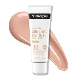 Neutrogena Purescreen+ front tube showing SPF 30 and tinted finish benefit