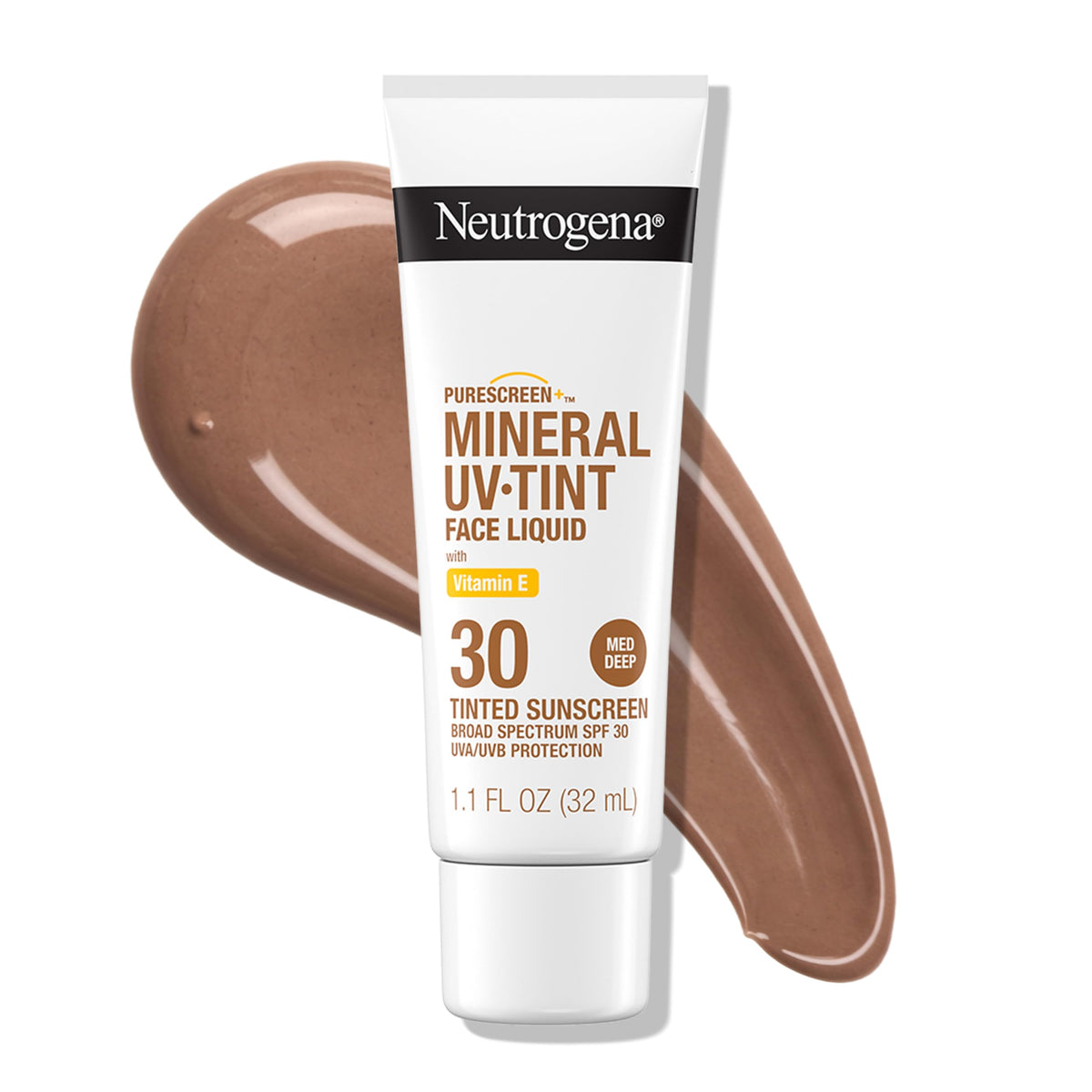 Neutrogena Purescreen+ front packaging showing product and shade benefits