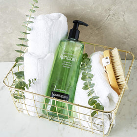 Neutrogena added to bath bowl creating bubbly soak and relaxing aroma benefit