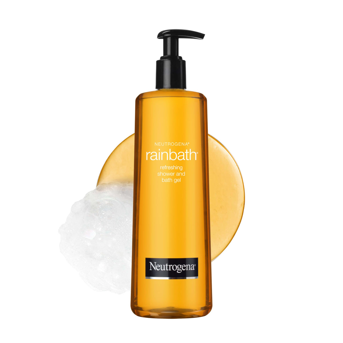 Neutrogena Rainbath front label showing size and packaging benefit: easy identification
