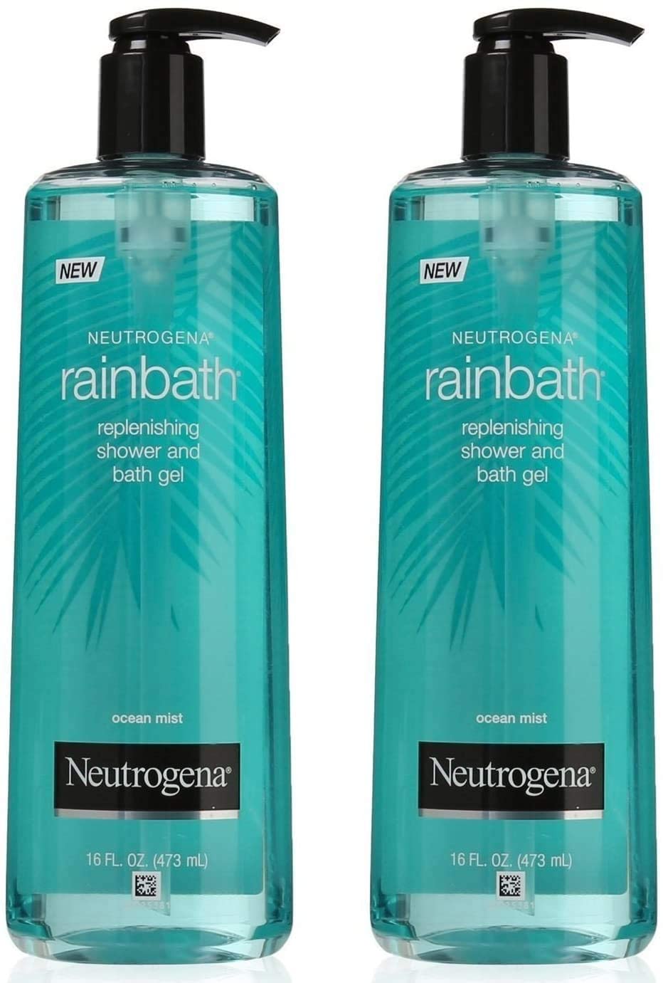Neutrogena Rainbath front packaging bottle showing label and size, easy-to-use benefit