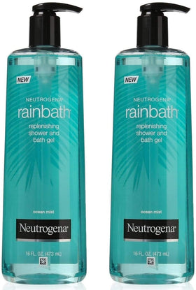 Neutrogena Rainbath front packaging bottle showing label and size, easy-to-use benefit