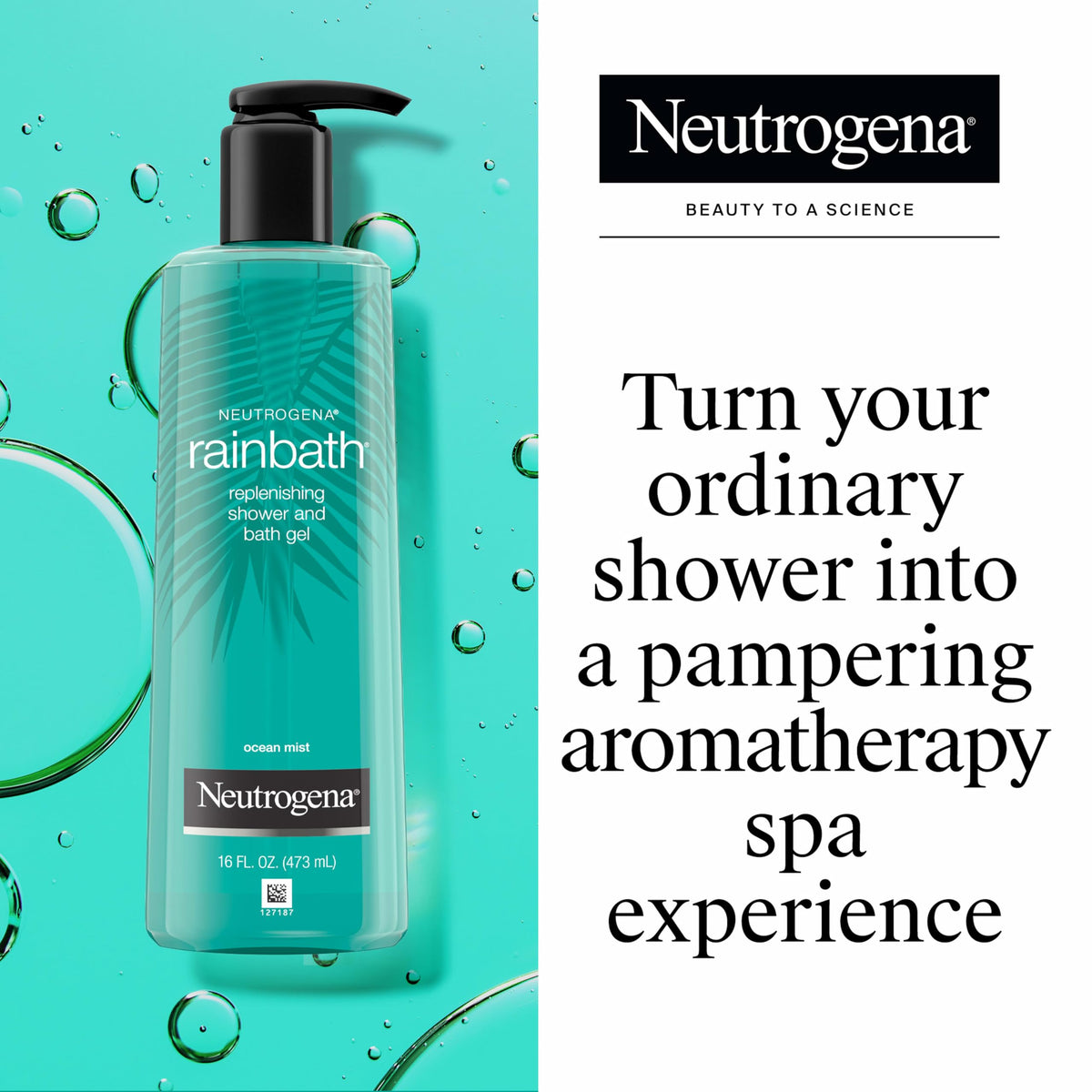 Neutrogena Rainbath pouring rich lather that cleanses and refreshes skin
