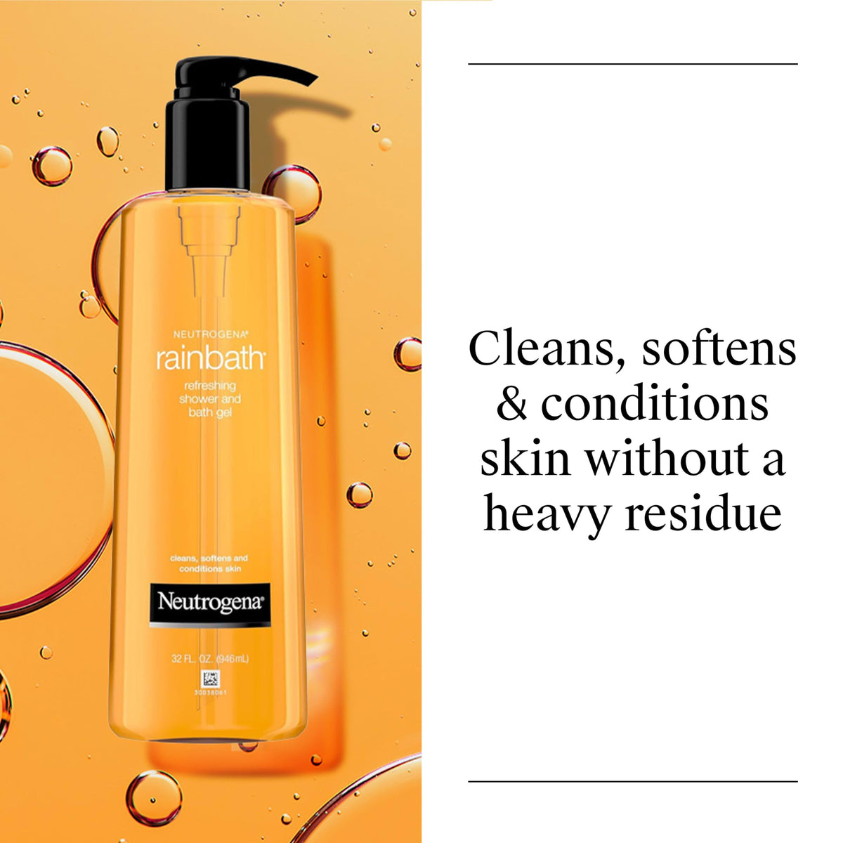 Neutrogena Rainbath dispensing gel from pump for convenient controlled use