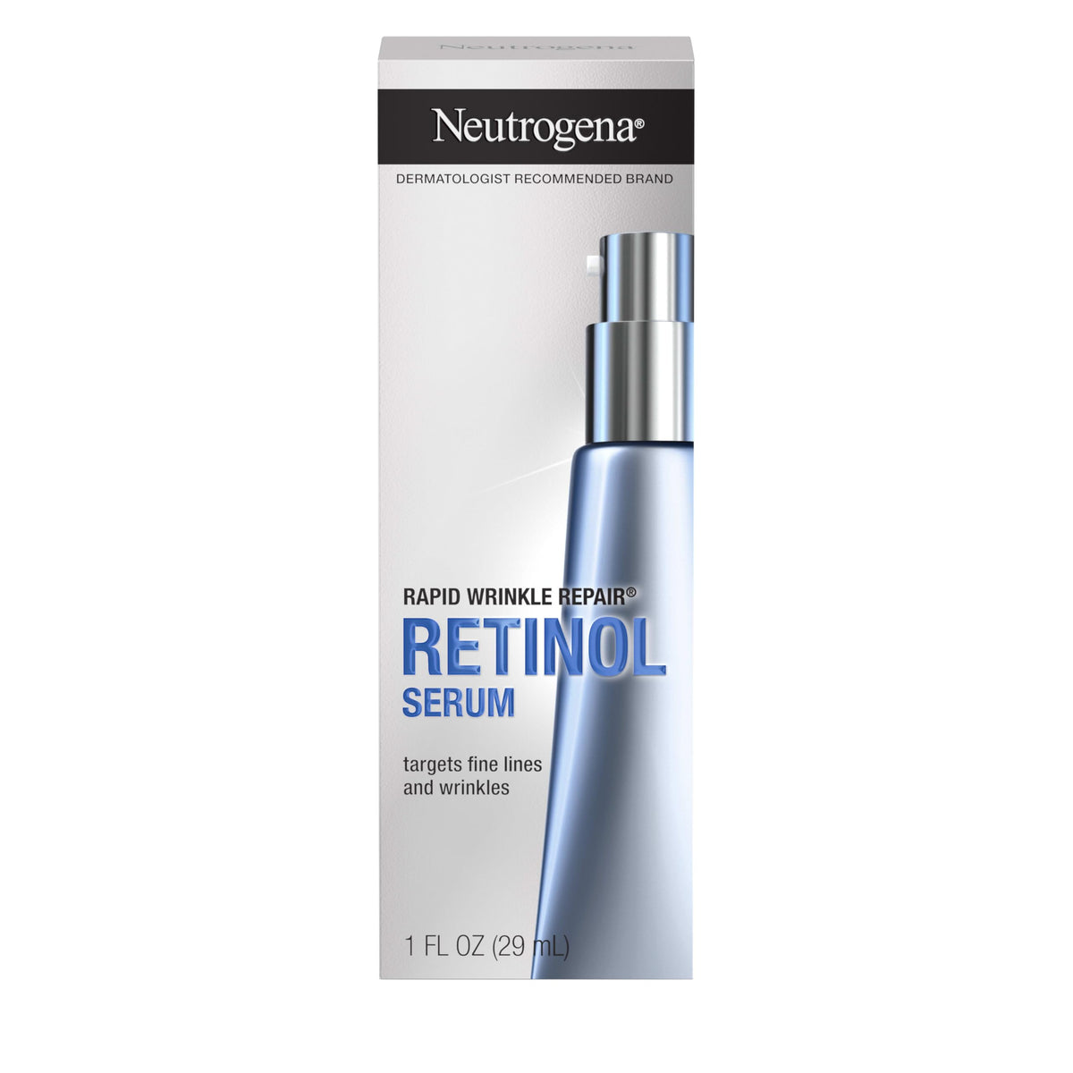 neutrogena front packaging showing bottle and label benefit