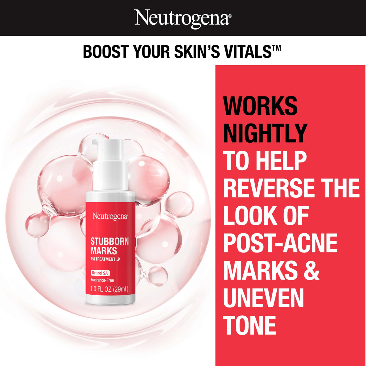 Neutrogena retinol SA texture close-up showing lightweight finish and quick absorption