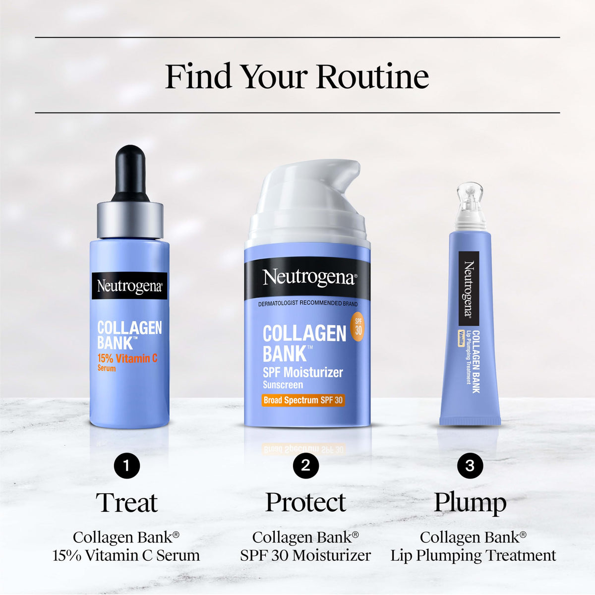 Neutrogena serum being applied to face and neck to improve tone
