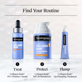 Neutrogena serum being applied to face and neck to improve tone