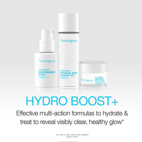 Neutrogena serum being smoothed on cheek showing quick absorption benefit