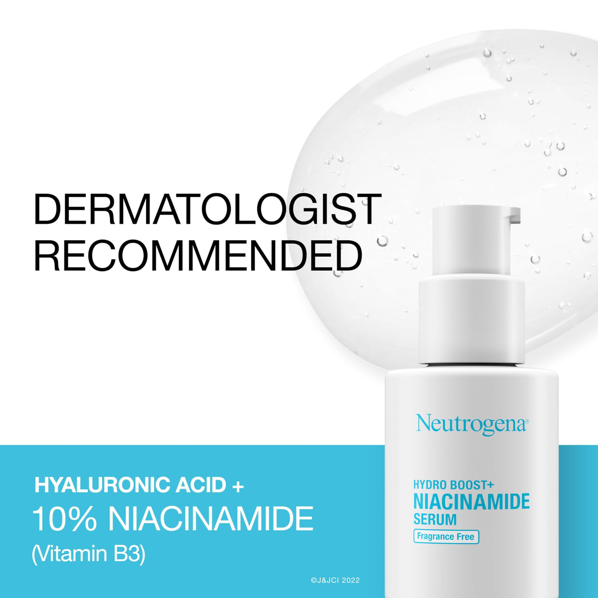 Neutrogena serum texture close-up highlighting lightweight hydration benefit