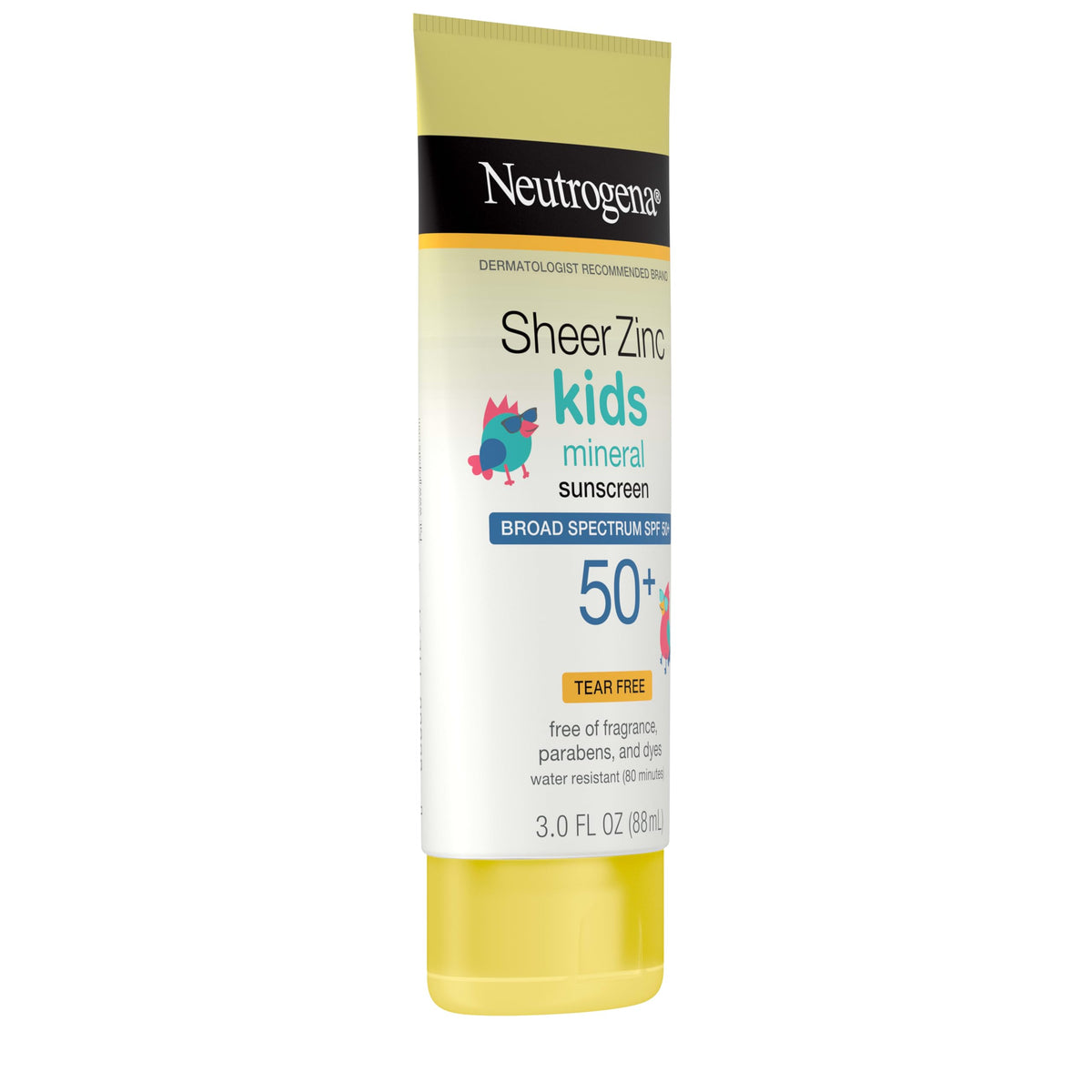 Neutrogena label close-up showing zinc oxide active ingredient and broad spectrum benefit