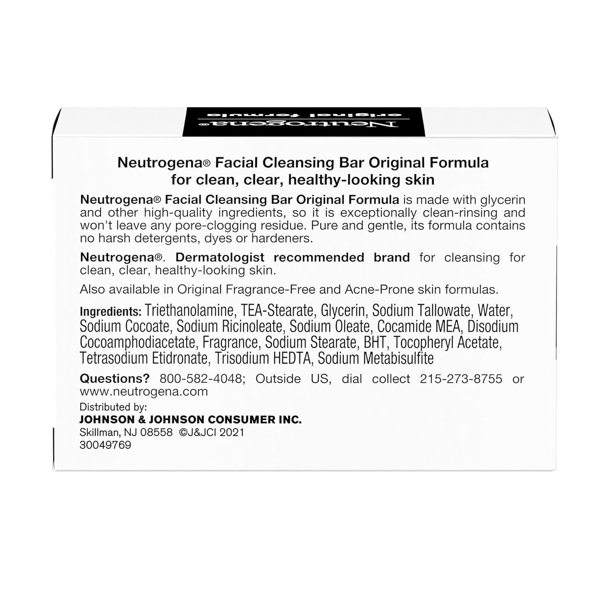 Neutrogena single 3.5 oz bar displayed to show compact travel size