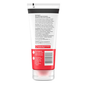 Neutrogena 7 oz bottle next to hand for scale showing travel-friendly size benefit