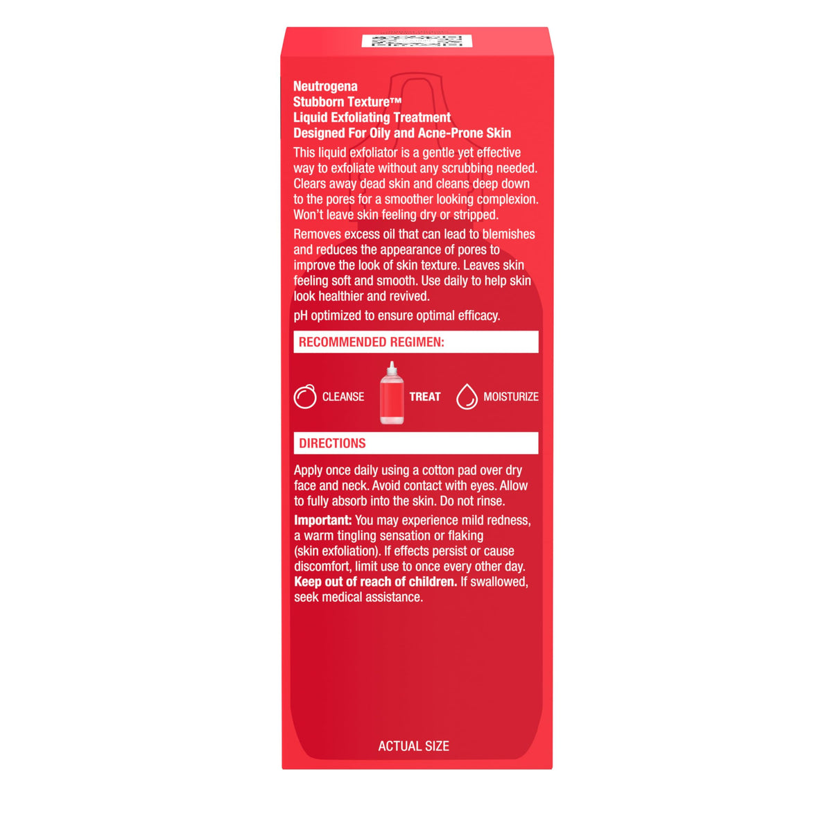 Neutrogena bottle beside measuring tape showing 4.3 fl oz scale benefit